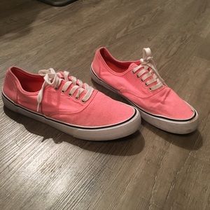 Pink canvas shoes